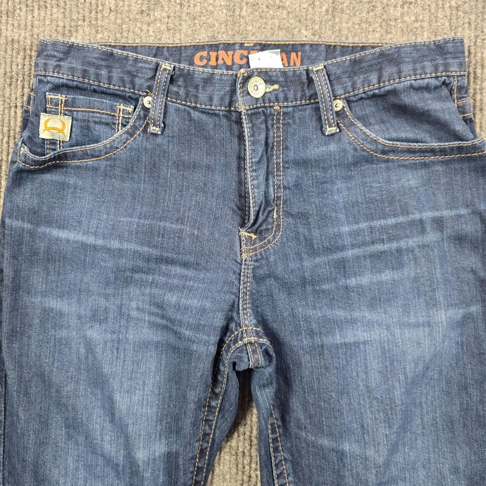 Cinch Ian Jeans Mens 33x34 Blue Medium Wash Slim Bootcut Stretch Western Denim